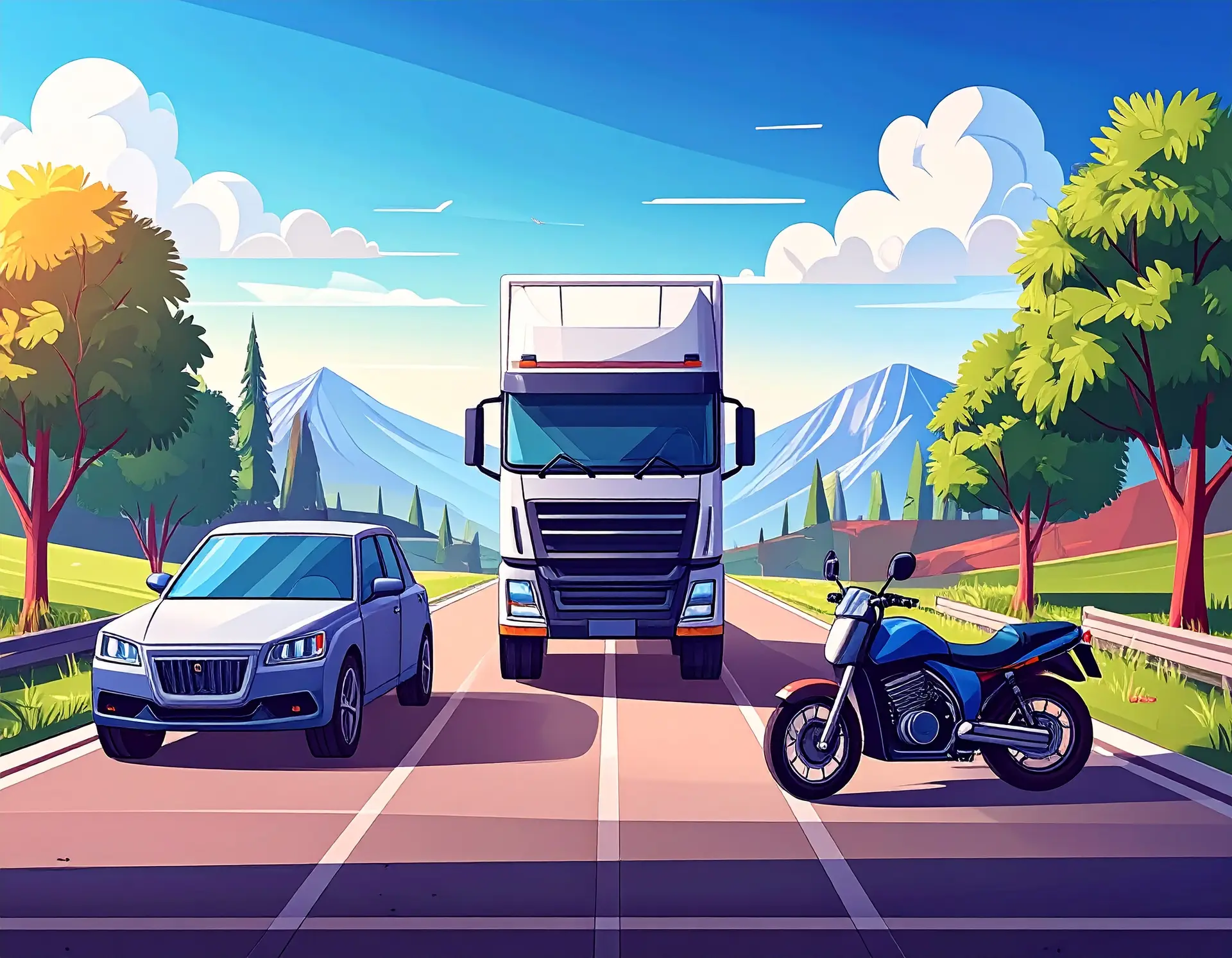 Symbolische Darstellung von drei Fahrzeugen für den Führerschein, Erste Hilfe Kurs