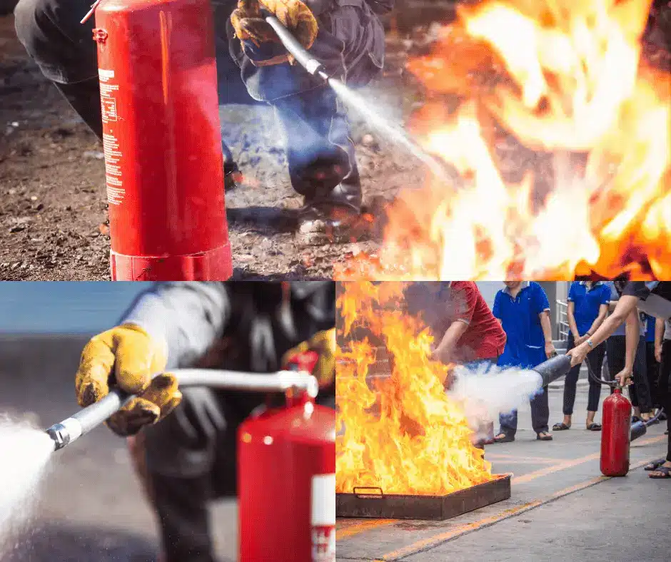 Brandschutzhelfer-Ausbildung bei CPTraining in Bayern mit praktischer Feuerlöschübung am Brandsimulator